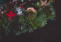 Christmas wreath making and raffle at Ludchurch WI buffet supper