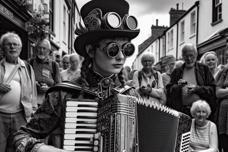 Steampunk in Tenby - according to Bing ai creator!