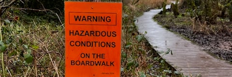 Warning sign at Holyland Wood