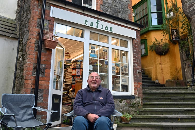 Bookshop owner Albie Smosarski outside Cofion, near the Tudor Merchant’s House in Tenby