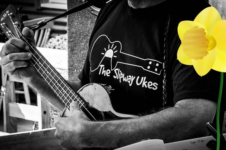 Slipway Ukes picture with daffodil motif