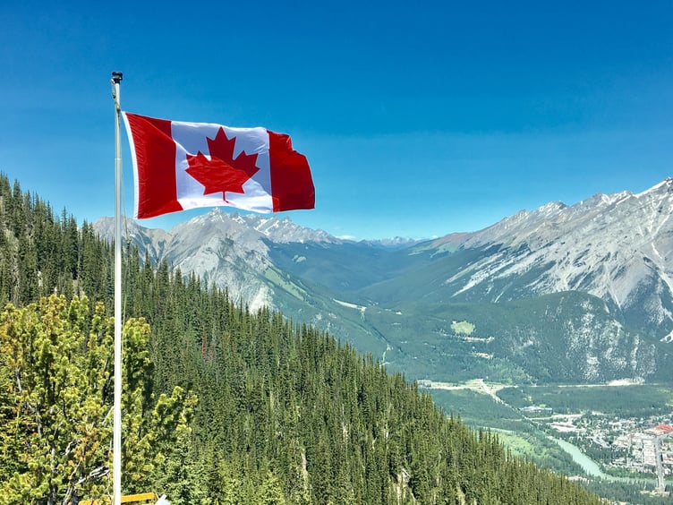 Canada scene with flag