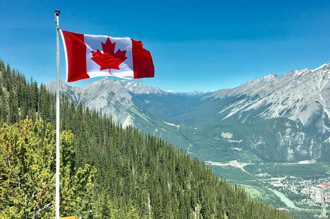 Canada scene with flag
