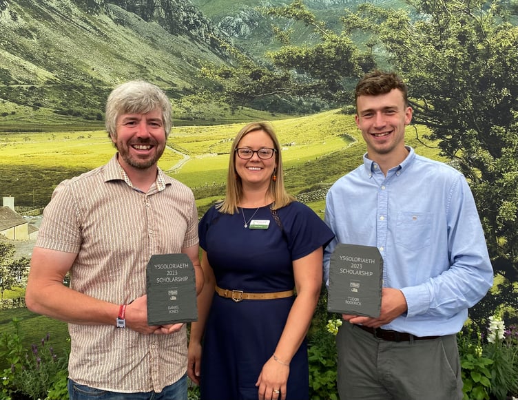 2023 HCC Scholar Dan Jones, former Scholarship Association Chair Alison Harvey and 2023 HCC Scholar Tudor Roderick