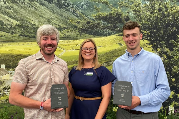 2023 HCC Scholar Dan Jones, former Scholarship Association Chair Alison Harvey and 2023 HCC Scholar Tudor Roderick