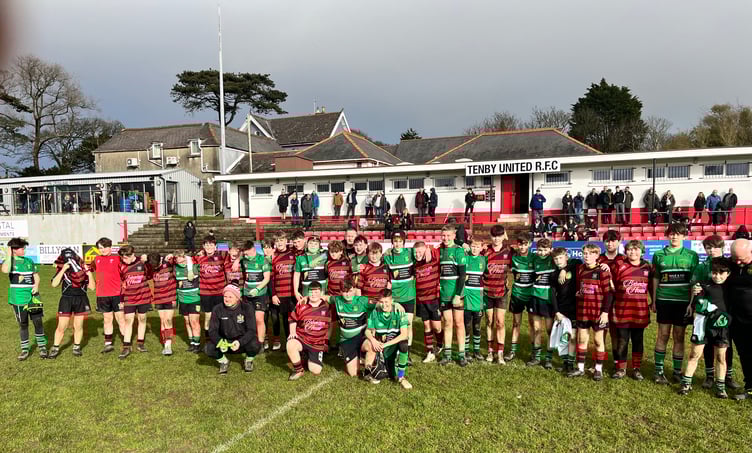 Tenby U13s welcomed Carmarthen Athletic and touring team Drybrook RFC. A great afternoon of rugby was had by all. Special thanks go to Chris ÔNiffyÕ Brace for giving up his afternoon to referee all games.