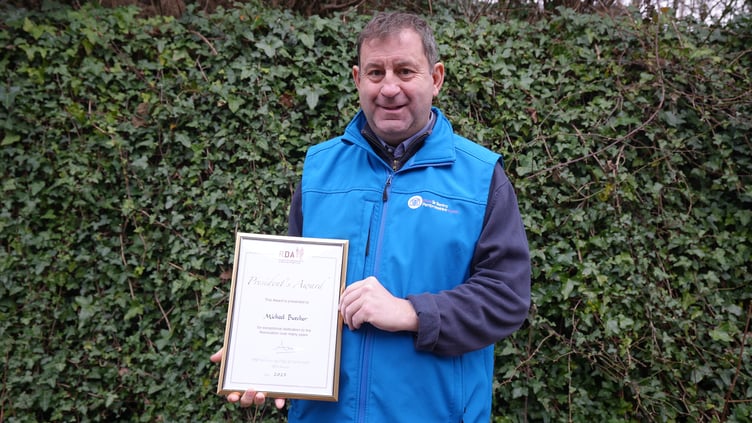 Michael Butcher with his 2023 RDA President’s Awar
