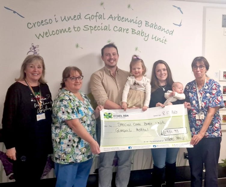 Kellie-Marie and Benn Williams’ donation to Glangwili Baby Unit