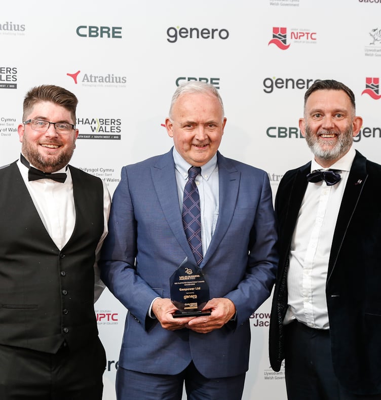 Genpower Ltd, winners of the B2C Customer Commitment Award in the Wales Business Awards 2023