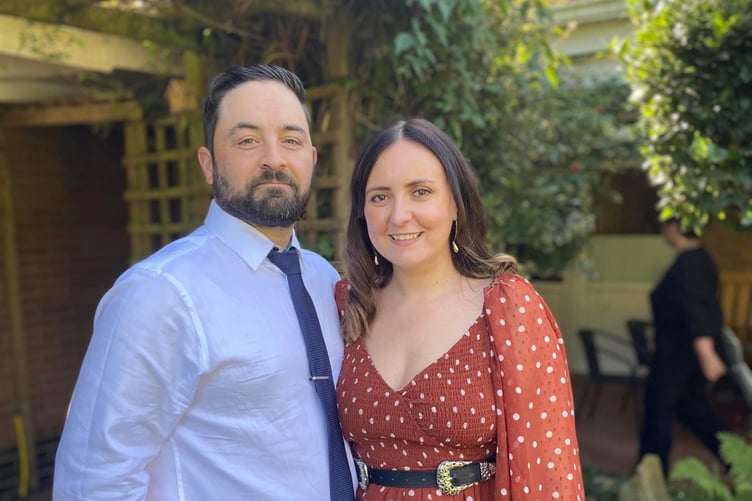 Philippa Griffiths, 35, and her partner, Daniel Griffiths, 37. See SWNS story SWSMschoolfriend. A woman fell in love with her friend's ex and married him - saying she's "grateful" her pal introduced them. Philippa Griffiths, 35, met her partner, Daniel Griffiths, 37, when her school friend started dating him in year nine. Her friend, then 14, and Daniel, then 16, dated for two years before ending it when he left the school. Philippa lost touch with Daniel before he drove past her a year later, tooting his horn, and the pair started messaging.