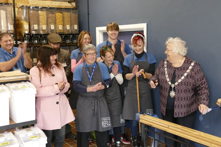 Pembroke Dock Mayor Cllr Pamela George officially opened Pembrokeshire REFILL in October 2022.