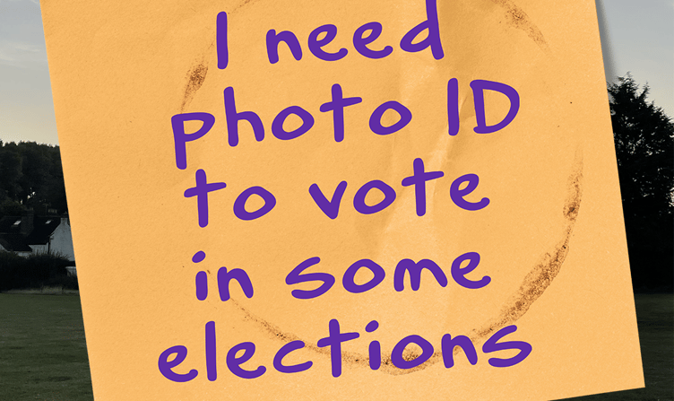 Voter ID sticky note graphic