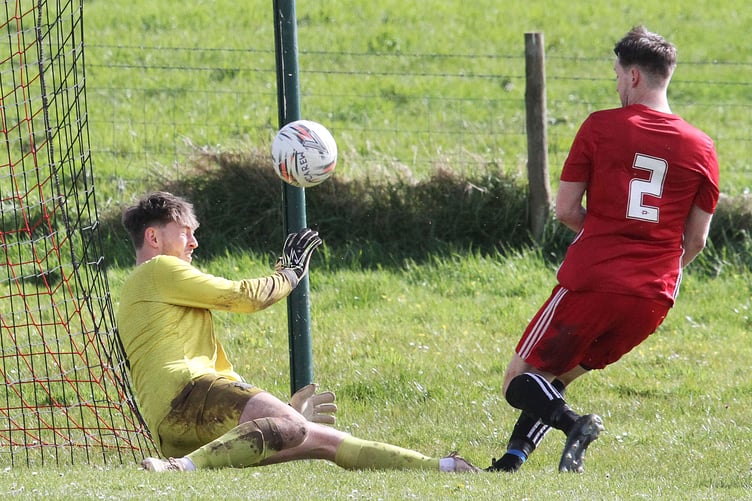 Goal action between Carew and Tenby