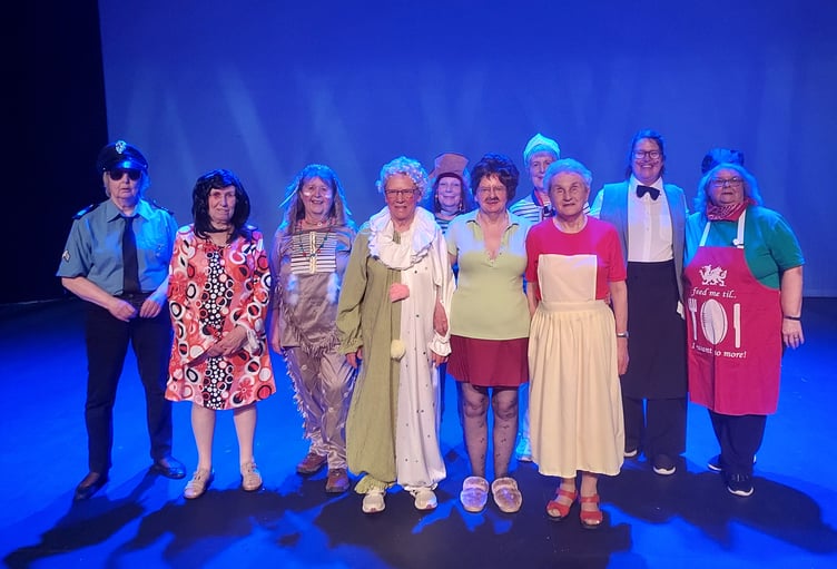 St Issell’s WI ladies following their performance at the PFWI Anything Goes at the Torch theatre, Milford Haven, last Friday. In the photograph are Jacqui Cowgill, Shirley Will, Joan Parry, Madelene Brace, Eva Rich, Anne Leech, Sue Haines, Val John, Pat Poole and Mary Howells.