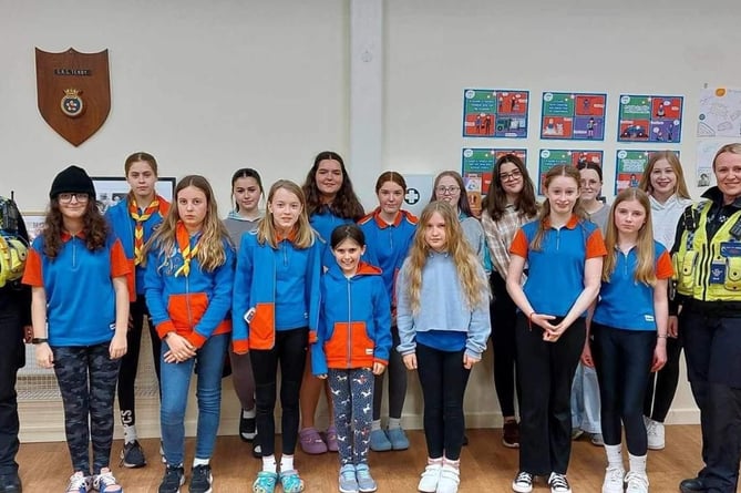 Local PCSOs Ffion and Steph received a lovely welcome recently from Tenby Guides at the Guide and Scouts Hall on Warren Street, where they had a discussion about internet safety.
