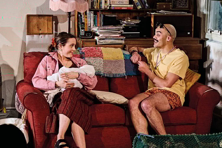 Catrin Stewart and Gus Gordon on set of Lucie Lovatt’s Kill Thy Neighbour