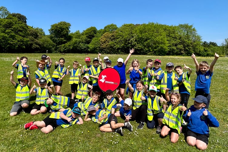 Sageston CP School on a field trip with the Darwin Centre to Stackpole Estate
