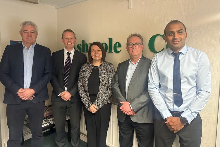 James Ward, Carwyn Morgan, Sharon George, Ian Jones and Vinal Patel.