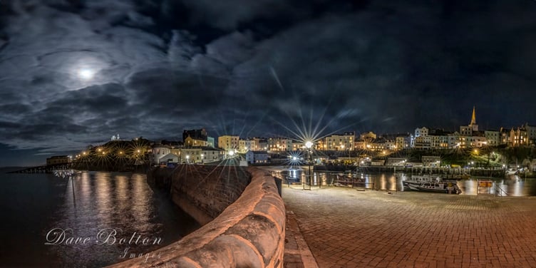 David Bodie Bolton - Tenby Harbour at night