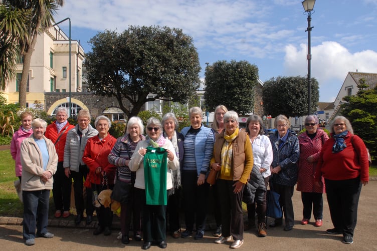 St Issell’s WI members in Saundersfoot’s Sensory Garden following the unveiling of the Coronation tree plaque by president Diane Rigden.