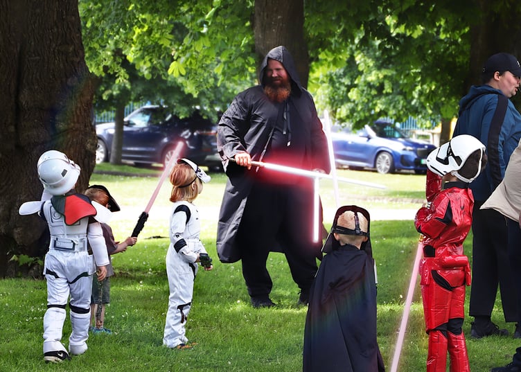 Lightsaber training at the third Falcon Fun Day in Pembroke Dock