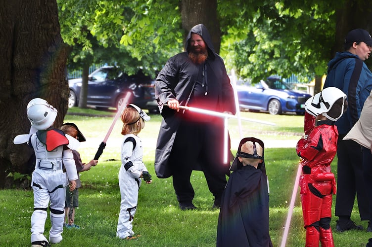 Lightsaber training at the third Falcon Fun Day in Pembroke Dock