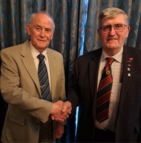 Mike Bearman with Past President Rhys Watkins