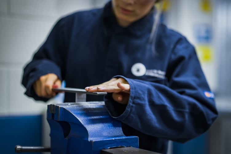 Students at Pembrokeshire college learning about careers in renewables