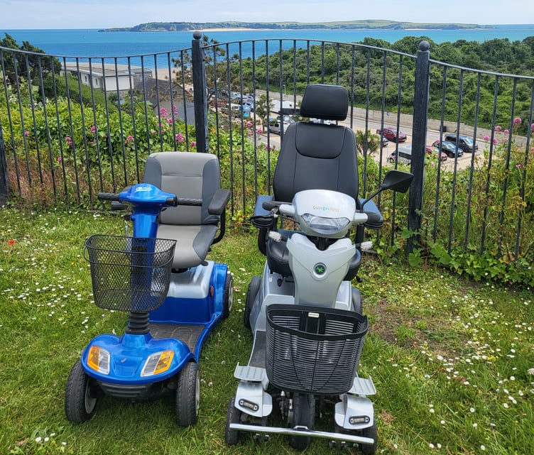 Mobility scooters at Tenby