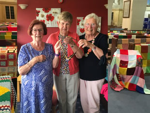 Blankets knitted at Pembroke are headed for Ukraine