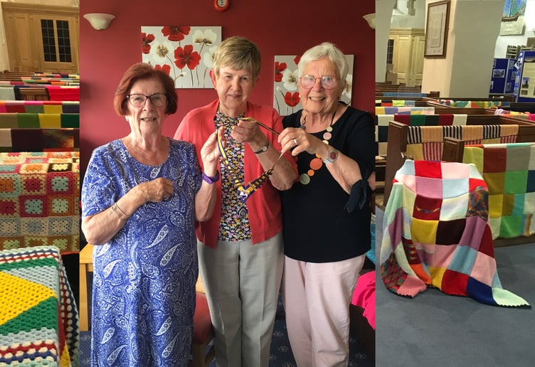 Pembroke Inner Wheel handover and blankets for Ukraine at St Mary’s Pembroke