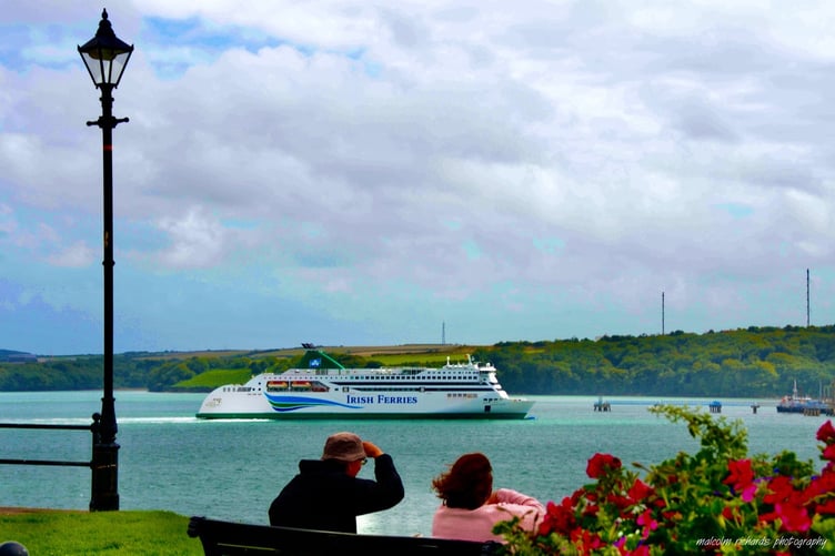 Irish Ferries’ James Joyce on the Milford Haven Waterway and being retired from this sailing.