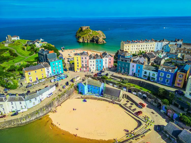 The welcome return of Joseph Thomas to the ‘Picture This: Tenby Observer photography club’ Facebook group has yielded a stunning celebration of colour, looking down on the old town of Tenby.