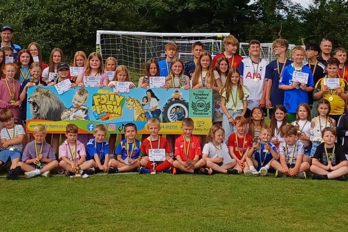 Some of Kilgetty AFC’s Junior Football teams at this year’s Junior Football Presentation