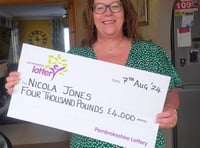 Lucky Llangwm player wins £4,000 in Pembrokeshire Lottery