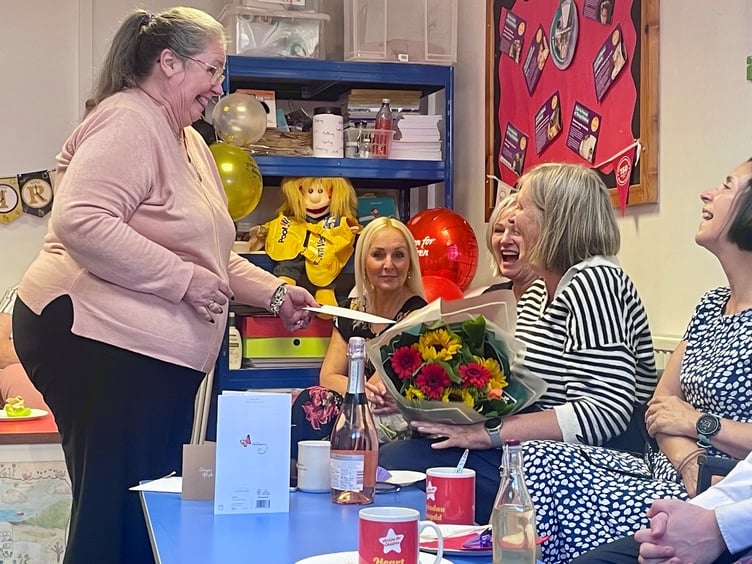 Colleagues and friends gathered to bring gifts and say farewell to Sue