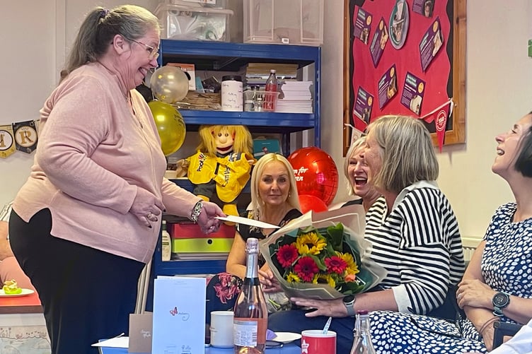 Colleagues and friends gathered to bring gifts and say farewell to Sue