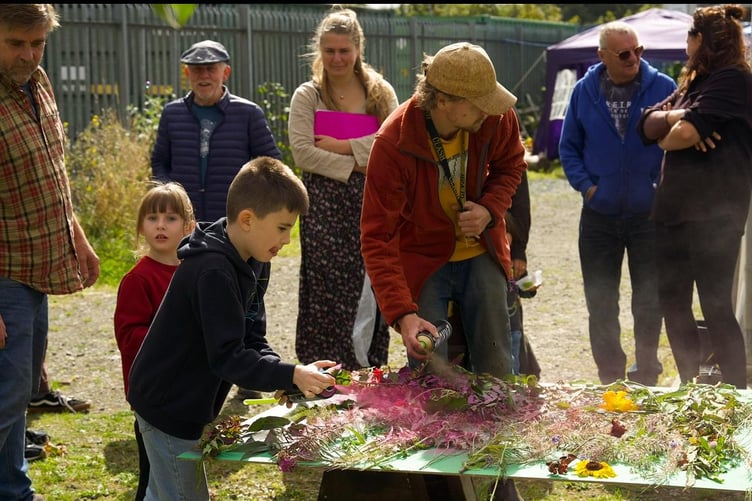 Usually exhibiting at festivals and events, Arthur Brooker uses spray paint, natural foliage and many other items to create works of art.