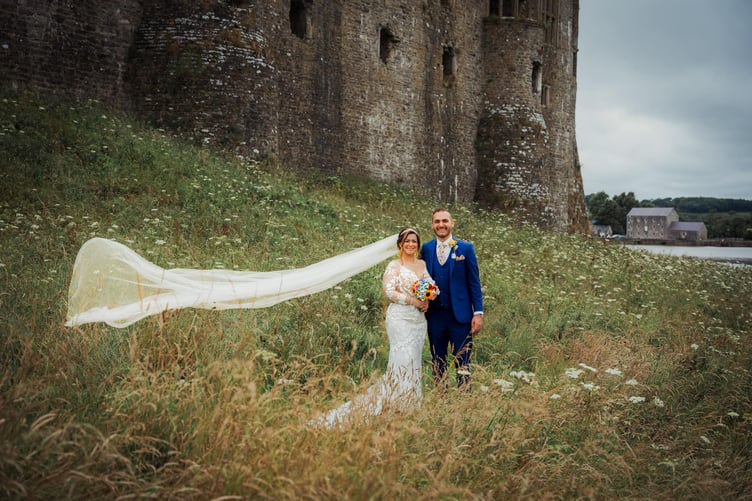 Carew Castle wedding photo