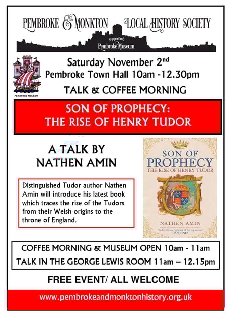 Pembroke & Monkton Local History Society present a talk by Nathan Amin on November 2.
