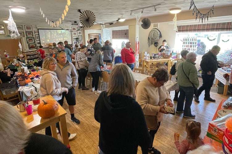 Busy clubhouse during Sunday’s Halloween Market