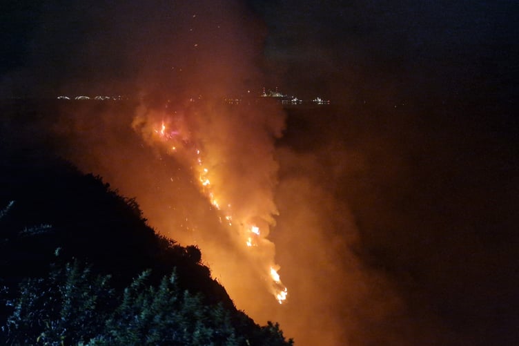 Grass fire at St Ishmaels, Pembrokeshire