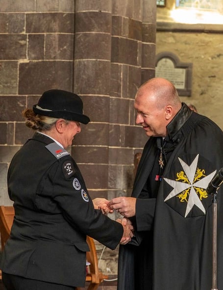 Lynda Cook and Prior Paul Griffiths OBE KStJ DL