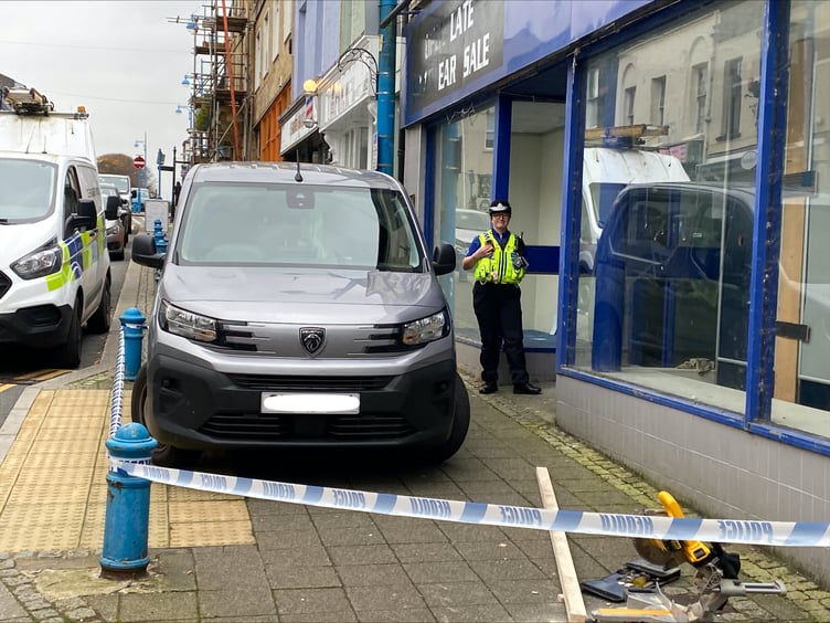 The scene in Dimond Street on Monday, November 4.