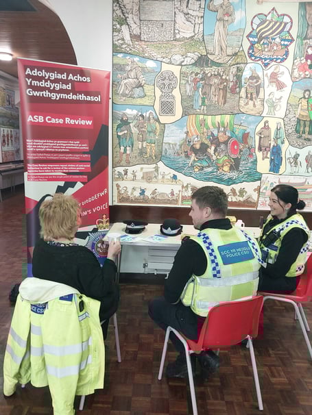 PCSOs 8078 and 8018 held an event called Cuppa with a Copper in Pembroke Town Hall to discuss any concerns in the area.