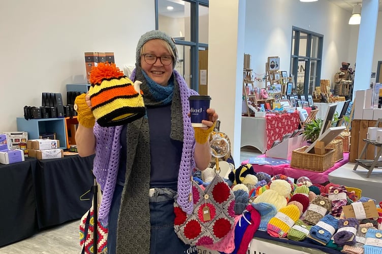 Lisa from Diod in Llandeilo, who has supported Knit for Mental Health for the past three years.