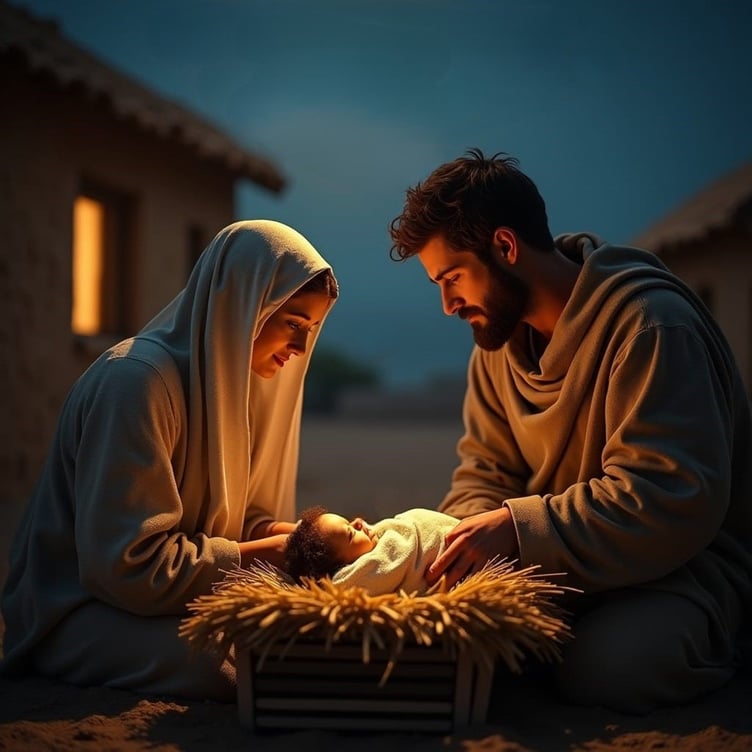 Ai generated image of nativity scene