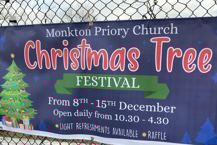 Christmas Tree Festival, Monkton Priory Church, Pembroke - poster