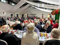 Over 65s enjoy free Christmas lunch at Giraldus Centre, Manorbier