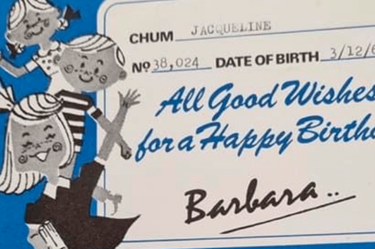 Chums - Happy Birthday card (Birkenhead News)